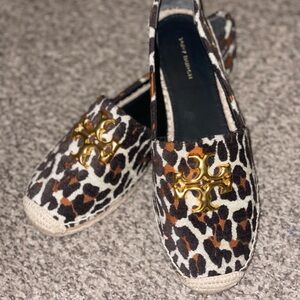 Rare Tory Burch Eleanor Leopard Medallion Espadrilles